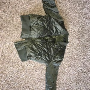 Olive green bomber jacket